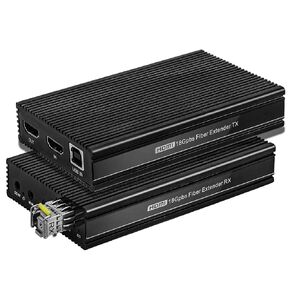 HDMI KVM Extender Over Fiber Up to 20KM - KanaaN HDMI USB KVM Extender Support Loopout, HD 4K@60Hz, 3D, Bidirectional IR Control and Auto EDID Management, HDMI 2.0, HDCP 2.2, 18GBPS, Plug & Play