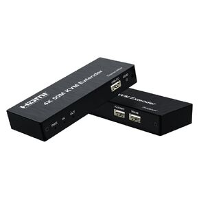 ENS HDMI KVM USB Extender, up to 300FT, Pair of Transmitter and Receiver, CAT5E, CAT6, 1080P and 4K, Long Distance Transmission with USB 2.0 Ports for Remote Keyboard & Mouse Control