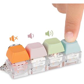Byhoo Keyboard Fidget Toys, Quiet Fidget Toys for Relieve Stress, Fidget Keychain of 4 Colors Keyboard Clicker, Silent Fidget Toys for Library, Study Room and More Quietness Place