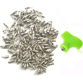 AUGSUN 110 Pieces 1/2 Inch Stainless Steel Track and Cross Country Spikes with Spike Wrench, Replacement Spikes for Sprint Sports Short Running Shoes