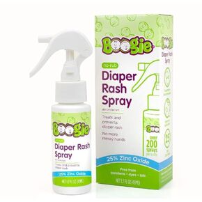 Diaper Rash Cream Spray by Boogie Bottoms, Travel Friendly No-Rub Touch Free Application for Sensitive Skin, from The Maker of Boogie Wipes, Over 200 Sprays per Bottle, 1.7 oz