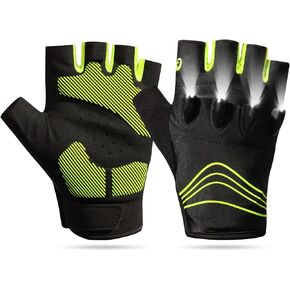 Rechargeable 4 LED Flashlight Cycling Gloves Hands Free Led Flashlight for Running Walking Fishing Riding Safety Gloves Solid Quality Comfortable Fits Bicycle Flashlight Gloves for Men Gifts