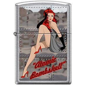 Zippo Custom Lighter Design Sexy Lady in Heels with Atomic Bombshell Inscribed Windproof Collectible - Cool Cigarette Lighter Case Made in USA Limited Edition & Rare