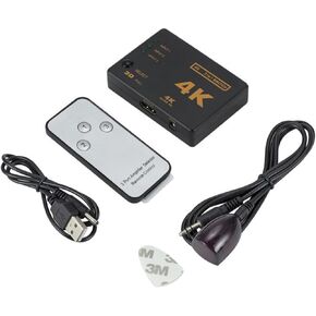 محول HDMI بديل ثلاثي الاتجاهات 3 في 1 مخرج 2 في 1 مع مضيف كمبيوتر متوافق مع الأشعة تحت الحمراء DVD PS3 خارجي HDMI 2.0 شاشة تلفزيون وجهاز عرض محدد AV Switch Box 4K30HZ 3840@2160