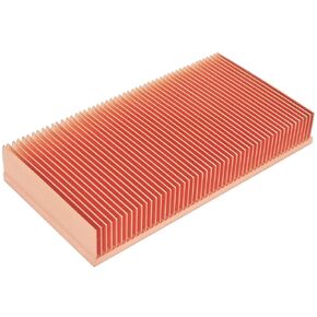 Pure Copper Heatsink 3.94" x 1.97" x 0.59"/100mm x 50mm x 15mm Heat Sink Radiator Cooling Skiving Fin Circuit Board Cooler for Electronic Chip LED Power Amplifier