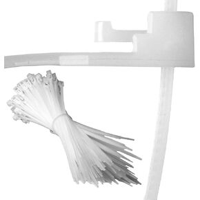 Reusable Self-Locking & Releasable Zip Ties, 100pcs 7 Inch Heavy Duty Nylon Cable Ties, 50 lbs Tensile Strength for Indoor & Outdoor Use, White by NXVX