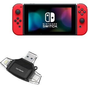 BoxWave Smart Gadget Compatible with Nintendo Switch - AllReader SD Card Reader, microSD Card Reader SD Compact USB - Jet Black