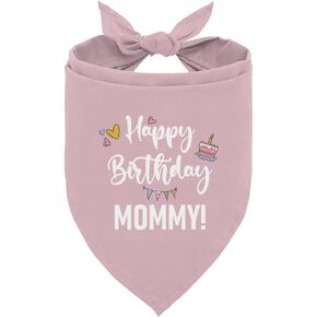 Happy Birthday Mommy Dog Bandana, Happy Birthday Dog Bandana, Dog Scarf Accessories, Printed Dog Bandanas, Mom Birthday Gifts, Dog Bandana Gift for Small Medium Dog (D67)