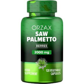 ORZAX Prostate Supplement with Saw Palmetto Extract 2000 mg for Men - Hair & Urinary Support - 120 Veg Capsules - (120-Day Supply)