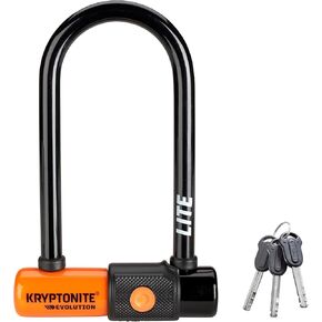Kryptonite Evolution Lite Mini-6 Bike U-Lock, Lightweight Anti-Theft Bicycle U Lock, 11mm Steel Shackle with Keys, High Security Lock for Bicycles Scooters