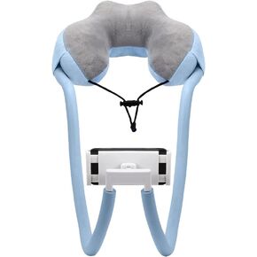 Chapter Seven U Pillow Neck Phone Holder, Neck Pillow Phone Holder, Lazy Phone Holder Bracket, 360°Rotation Universal Mobile Phone Tablet Stand for Home,Travel, Outdoor (Blue)