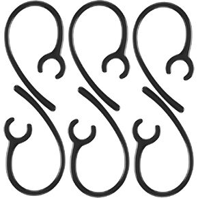 Ear Hooks for Wireless Headset 8mm Large Clamp Holder Clips, Replacement Ear Loops Earpiece Accessories, Black, 6 Pack