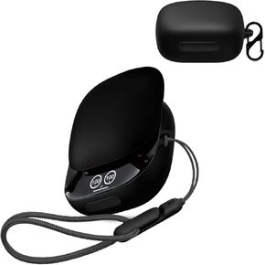 For Soundcore Liberty 4 Pro by Anker Case Cover,NOUKAJU Wireless earphone silicone protective case(with Carabiner+Lanyard)Drop-proof,scratch-proof,shock-proof,Reserved charging port,dust-proof(Black)