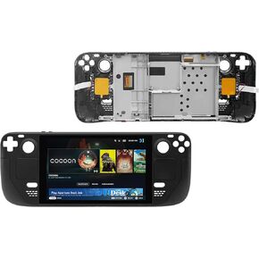 مجموعة محول رقمي لشاشة تعمل باللمس LCD IPS مقاس 7 بوصات لوحدة التحكم في الألعاب المحمولة على سطح البخار باللون الأسود مع إطار (إصدار متجمد مضاد للوهج ليس لـ HD) in Kuwait