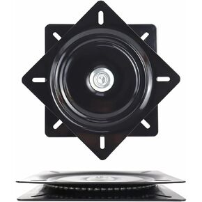 2Pack 8 Inch Lazy Susans Turntable Bearings Swivel Zinc Plate, Black Square Lazy Susan Hardware, Heavy Duty Lazy Susan Replacement Parts for Table, Chair, Round Bar Stools with 500LB Capacity Load