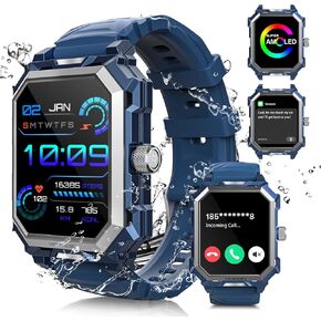 Njord Gear Indestructible Smart Watch for Men IP69K Waterproof Military Smartwatch for Android iOS Phones (Answer/Make Call) 680mAh Titanium Rugged Fitness Tracker With Heart Rate Blood Pressure SpO2