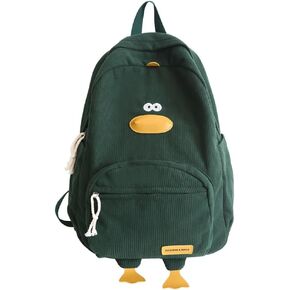 Cute Duck Backpack Corduroy Backpack Cartoon Backpacks Kawaii Backpack Funny Backpack for Adults