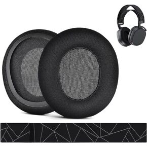 Ear Pads & Headband Replacement for SteelSeries Arctis 7 Arctis 9 Arctis Pro & Prime Wireless Gaming Headset etc. by MMOBIEL - Mesh Fabric Ear Pad Cushions & Elastic Fabric Headband Top Pad Cushion