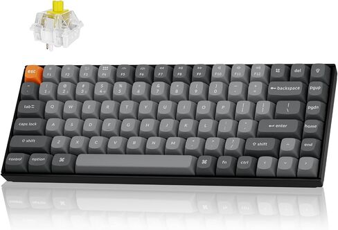 Keychron K2 Max QMK/VIA 2.4 GHz & Bluetooth Wireless Custom Mechanical Keyboard for Mac/Windows/Linux, 75% Layout Keyboard White Backlight Banana Switch - Black in Kuwait