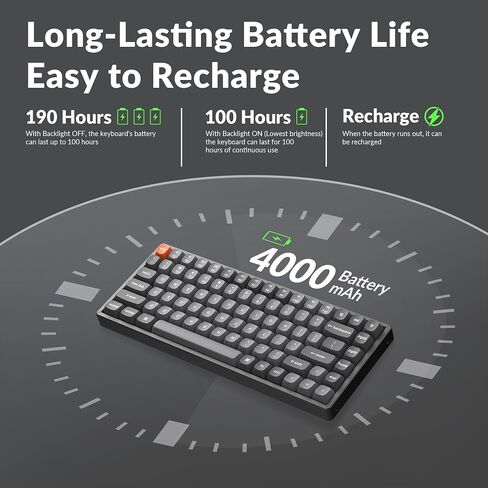 Keychron K2 Max QMK/VIA 2.4 GHz & Bluetooth Wireless Custom Mechanical Keyboard for Mac/Windows/Linux, 75% Layout Keyboard White Backlight Banana Switch - Black in Kuwait