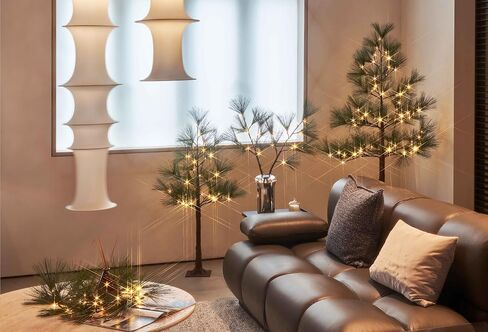 Hairui Lighted Willow Branches Snow Dusted Battery Operated with Timer, Tree Branch Lights 32IN 100 LED Fairy Lights for Home Bedroom Fireplace Thanksgiving Christmas Decor (Vase Excluded) in Kuwait