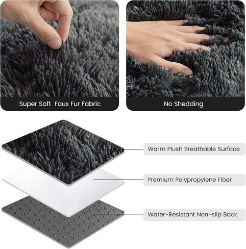 Large Dog Beds, Faux Fur Plush Crate Pads, Anti-Slip Design, Washable, 3 Sizes in Saudi Arabia