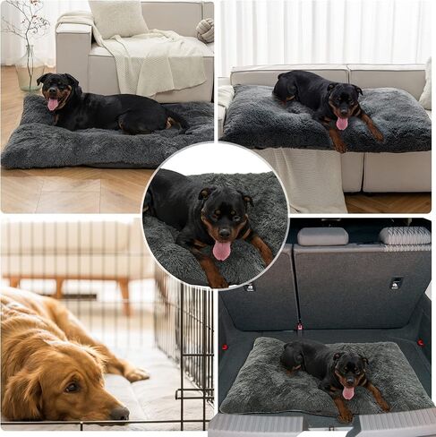 Large Dog Beds, Faux Fur Plush Crate Pads, Anti-Slip Design, Washable, 3 Sizes in Saudi Arabia