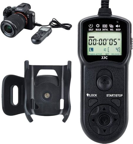 JJC Timer Remote Control Shutter Release for Canon EOS R3 R5C R5 C 6D 7D Mark II, 5D Mark IV III II 5Ds 5DsR, 1DX Mark II, 1Ds Mark III II, 1D Mark IV III II, 1DC 50D 40D 30D as Canon RS-80E3 TC-80N3 in Kuwait