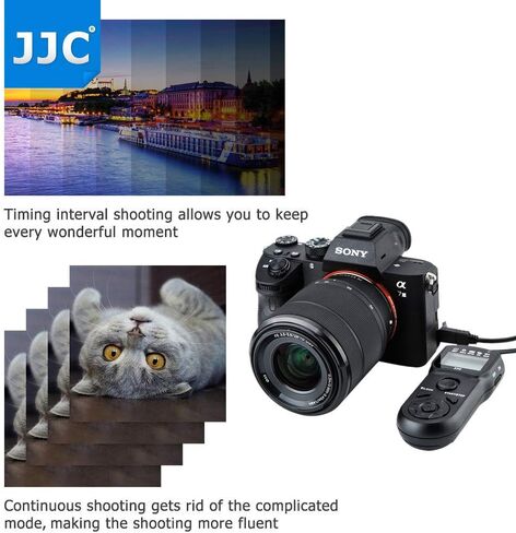 JJC Timer Remote Control Shutter Release for Canon EOS R3 R5C R5 C 6D 7D Mark II, 5D Mark IV III II 5Ds 5DsR, 1DX Mark II, 1Ds Mark III II, 1D Mark IV III II, 1DC 50D 40D 30D as Canon RS-80E3 TC-80N3 in Kuwait