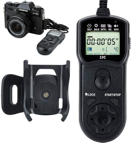 JJC Timer Remote Control Shutter Release for Canon EOS R3 R5C R5 C 6D 7D Mark II, 5D Mark IV III II 5Ds 5DsR, 1DX Mark II, 1Ds Mark III II, 1D Mark IV III II, 1DC 50D 40D 30D as Canon RS-80E3 TC-80N3 in Kuwait