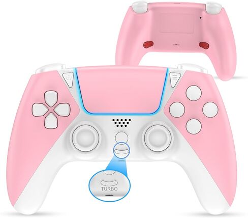 FAREMOCI Mando لوحدة تحكم PS4، وحدة تحكم Ymir اللاسلكية Luna للكمبيوتر الشخصي مع مستشعر حركة Turbo Rapid Fire/الأزرار القابلة للبرمجة لجهاز Playstation 4/Pro/Silm/PC/IOS/Android/Tesla/Fire TV، أبيض in Saudi Arabia