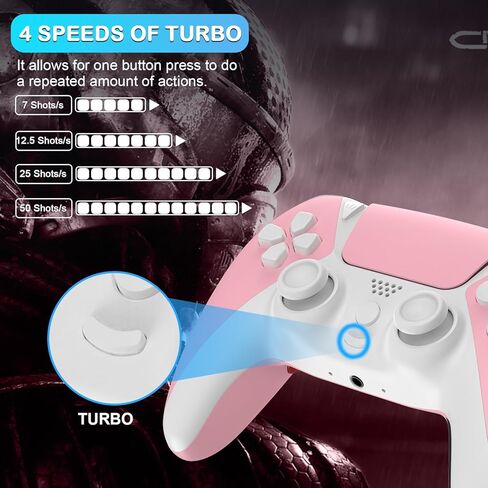 FAREMOCI Mando لوحدة تحكم PS4، وحدة تحكم Ymir اللاسلكية Luna للكمبيوتر الشخصي مع مستشعر حركة Turbo Rapid Fire/الأزرار القابلة للبرمجة لجهاز Playstation 4/Pro/Silm/PC/IOS/Android/Tesla/Fire TV، أبيض in Saudi Arabia