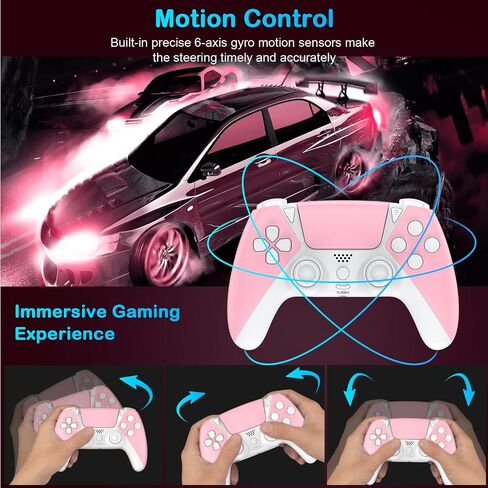 FAREMOCI Mando لوحدة تحكم PS4، وحدة تحكم Ymir اللاسلكية Luna للكمبيوتر الشخصي مع مستشعر حركة Turbo Rapid Fire/الأزرار القابلة للبرمجة لجهاز Playstation 4/Pro/Silm/PC/IOS/Android/Tesla/Fire TV، أبيض in Saudi Arabia