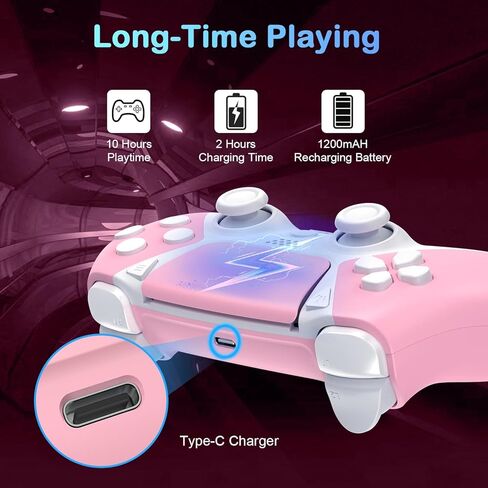 FAREMOCI Mando لوحدة تحكم PS4، وحدة تحكم Ymir اللاسلكية Luna للكمبيوتر الشخصي مع مستشعر حركة Turbo Rapid Fire/الأزرار القابلة للبرمجة لجهاز Playstation 4/Pro/Silm/PC/IOS/Android/Tesla/Fire TV، أبيض in Saudi Arabia