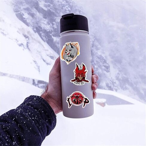 100 قطعة من ملصقات الرسوم المتحركة Helluva Boss للأطفال والمراهقين، ملصقات رائعة لزجاجة المياه، لوح التزلج، ملصق فينيل عصري للهاتف والكمبيوتر المحمول والدراجة والسفر in Kuwait