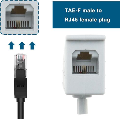 ECSiNG 4pcs TAE Adapter TAE-F Adapter Plug TAE-F Male to RJ45 Female Plug 8P2C Socket RJ45 Adapter Compatible with Fritzbox(Light Grey) in Saudi Arabia