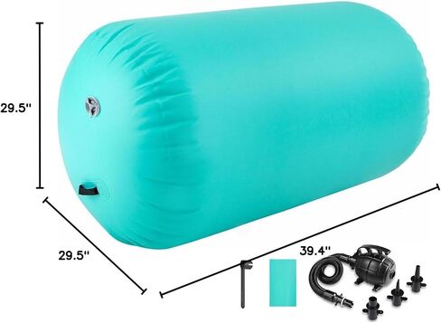 سجادة دوارة للجمباز الأسطواني قابلة للنفخ، سجادة مسار قابلة للنفخ، مدرب خلفي مع مضخة هواء كهربائية للتدريب/اليوغا/القلب الخلفي/الاستخدام المنزلي in Kuwait