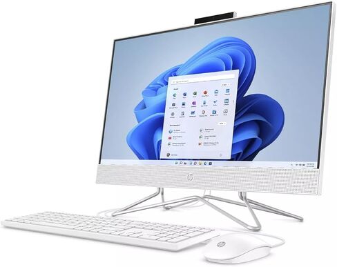 كمبيوتر مكتبي HP الكل في واحد مقاس 23.8 بوصة - مع محرك أقراص ضوئي 8 في 1 • Windows 11 Pro و2021 Office مدى الحياة - شاشة FHD - معالج Intel i3 ثنائي النواة - مع ماوس ومحرك أقراص U سعة 256 جيجا بايت (ذاكرة وصول عشوائي سعة 64 جيجابايت | محرك أقراص SSD سعة 2  in Kuwait