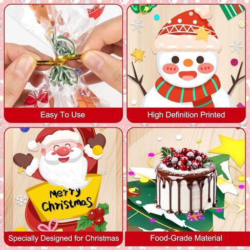 100 Pcs Halloween Treat Bags - Happy Halloween Goodie Bag, Plastic Halloween Pumpkin Cellophane Bags Bulk, Clear Gift Goody Candy Bags with Twist Ties for Halloween Party Supplies Favors Decorations in Saudi Arabia