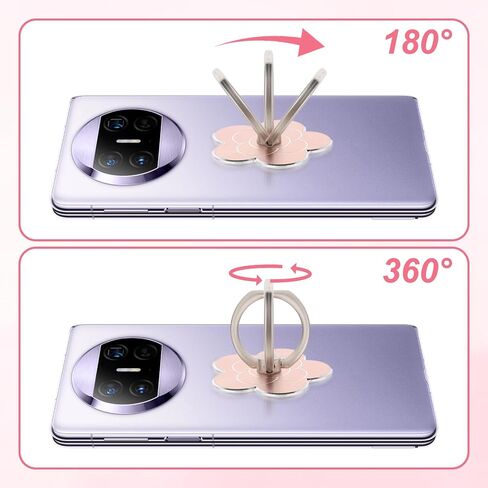 2 Pcs Cell Phone Ring Holder Flower, Finger Ring Holder Flower Grip Cell Phone Accessories Ring Holder for Phone Case Phone Case Accessories 360 Rotate Metal Finger Ring Socket Grip in Saudi Arabia