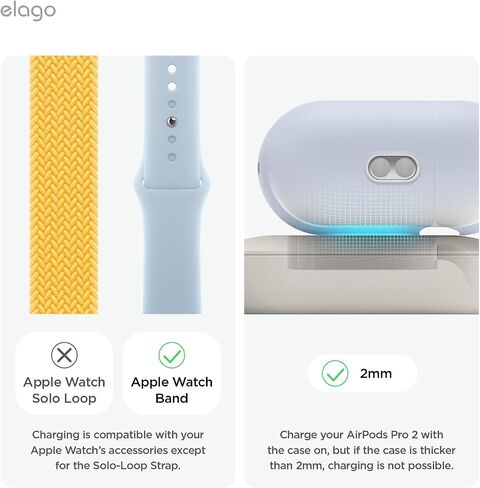 elago Charger Pad Compatible with Apple Watch Charger, Galaxy Watch 7&5&6 Series Charger, AirPods Pro 2, Durable Silicone, Durable, Compact [Charger not Included] (Stone) in Kuwait