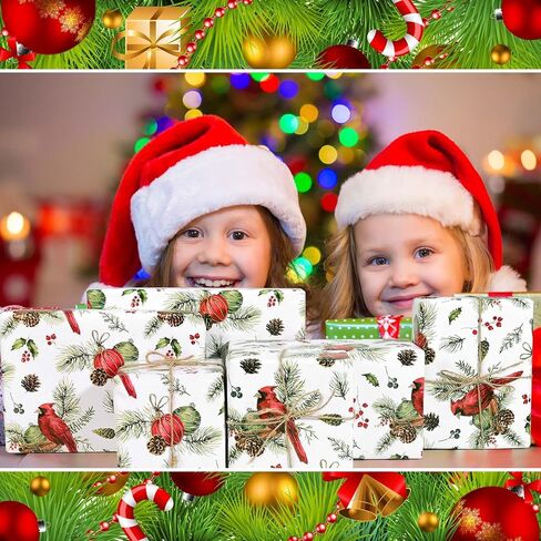 12 Sheets Christmas Wild Animals Wrapping Paper Xmas Safari Animals Pattern Gift Wrap Paper for Christmas Birthday Festival Holiday Party Wedding DIY Craft, 19.7 X 27.5 Inch in Saudi Arabia