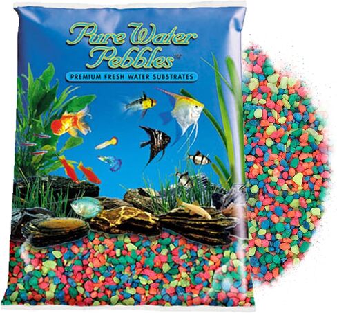 حصى حوض السمك من حصى الماء النقي بألوان قوس قزح، 5 رطل - توازن درجة الحموضة، وضوح الماء، جمالية نابضة بالحياة، ركيزة مثالية لخزان الأسماك، ديكور لحوض السمك، صديق للبيئة in Kuwait
