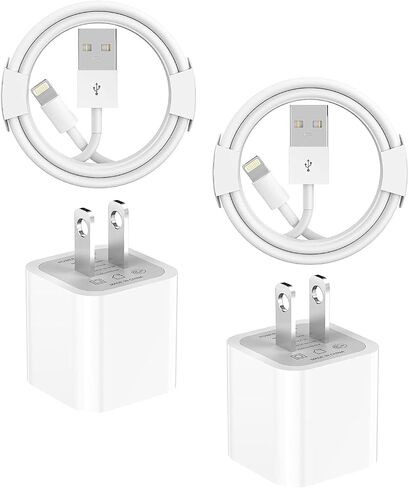 iPhone Wall Charger,[Apple MFi Certified] 2 Pack Lightning Cable Quick Fast Charging Cord USB Wall Chargers Travel Plug Adapter for iPhone 14/Pro Max/13/12/11/10/X/XR/XS Max/SE/8/7/6/Plus 6FT in Saudi Arabia