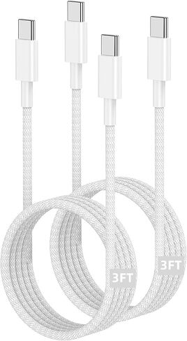 USB C to C Charger Cable 10ft, 60W Type C to C Fast Charging Cable Cord Long for Apple iPhone 17 Pro Max/17 Air/16 Pro Max/16 Pro/15 Plus/15 Pro Max/MacBook 2021/2020/2019,iPad Pro/Mini/Samsung Galaxy in Kuwait
