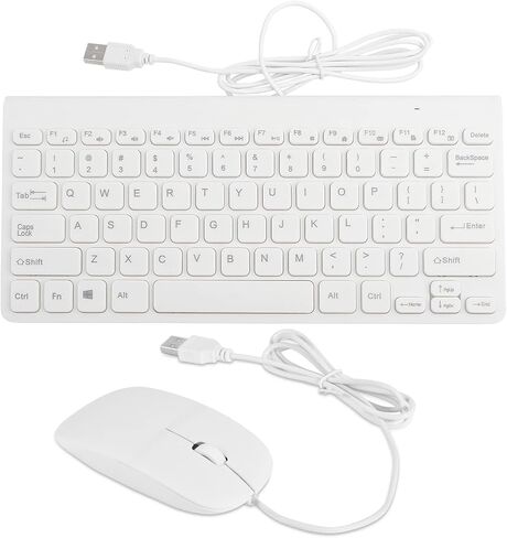 Ultra Thin Usb, Optical Mouse Mice Set Combo For Hd Cctv Kamera Wired Keyboard Camera Mini Pc Laptop (White) in Saudi Arabia