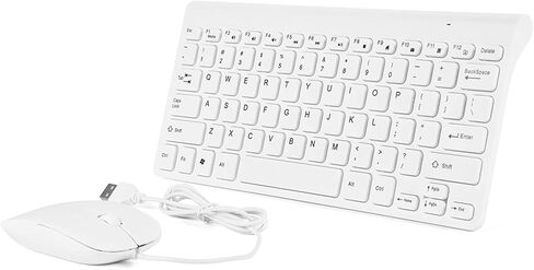 Ultra Thin Usb, Optical Mouse Mice Set Combo For Hd Cctv Kamera Wired Keyboard Camera Mini Pc Laptop (White) in Saudi Arabia