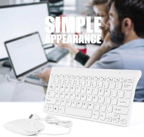 Ultra Thin Usb, Optical Mouse Mice Set Combo For Hd Cctv Kamera Wired Keyboard Camera Mini Pc Laptop (White) in Saudi Arabia
