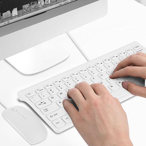 Ultra Thin Usb, Optical Mouse Mice Set Combo For Hd Cctv Kamera Wired Keyboard Camera Mini Pc Laptop (White) in Saudi Arabia