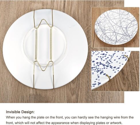 uxcell 3pcs Plate Hanger, 6 Inch Stainless Steel Invisible Wall Plate Hangers with Wall Decorative Hooks and Tip Protector for Decorative Plates and Art in Saudi Arabia